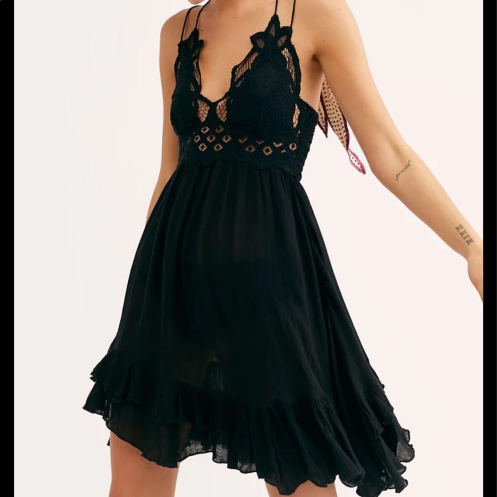 NWT Free People One Adella Slip Black size S